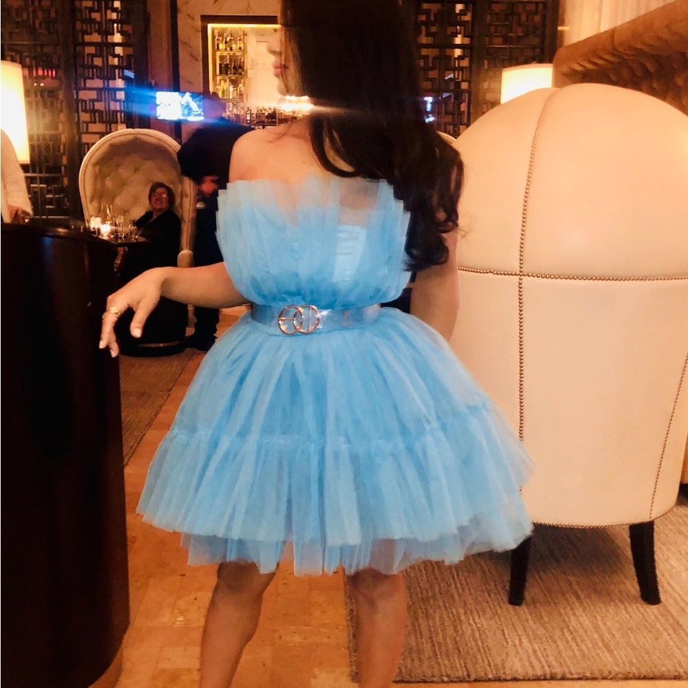 Blue Tull puffy dress